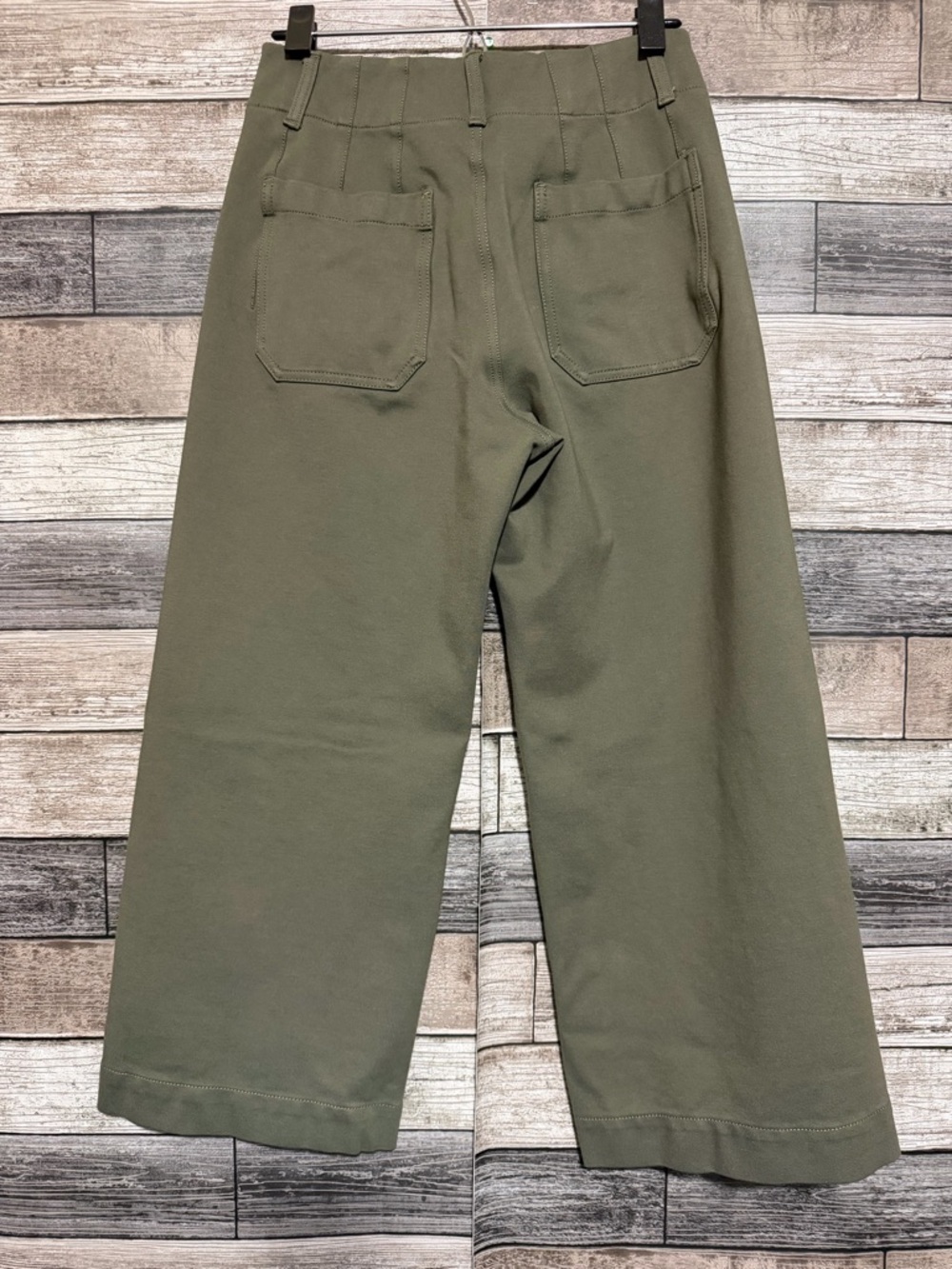 Maeve Anthropologie The Colette Wide Leg Crop Pants Women’s 28 Green Inseam 23.5 - Picture 7 of 9